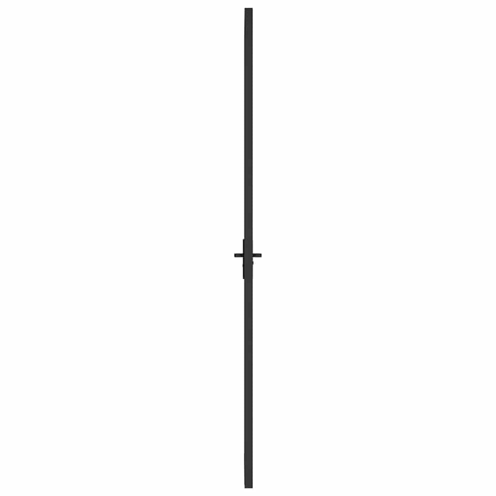vidaXL Porte Intérieure Porte Vitrée Porte à Panneaux Chambre à Coucher Salle de Bain Maison 76x201,5 cm Noir Verre Mat et Aluminium