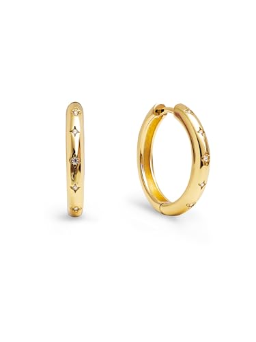 SINGULARU - Pendientes Aro Astra L. Latón con Acabado en Baño...