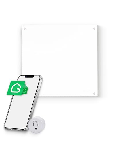 App Controlled Space Heater - 400W Amaze Solo Smart Timer Plug Heater w/Wall Mount Kit, Up to 150 sq ft - 24″x24″ Paintable, Silent & Energy Efficient Indoor Convection Panel Heater - Amaze Heaters