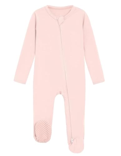 Image of BambooBud Baby Footie Romper Pajamas Unisex Newborn Infant Footed Pjs Zipper Rompers Viscose from Bamboo Sleepwear