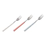 GLJTUO Tenedores De Mesa 2/3 Piezas Cuchillo Tenedor Cuchara Juego De Cubiertos De Acero Inoxidable Juego De Vajilla con Mango De Cerámica Tenedores De Mesa para La Cocina del Ho,3 Pack-Forks