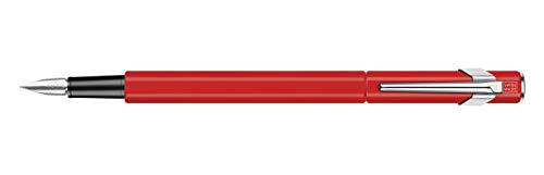 Caran d'Ache 849 Stylo-plume rouge mat plume B en métal de haute qualité