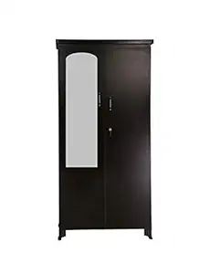 Generic Hudson Mark Multipurpose Storage Wooden Almirah Cabinet Wardrobe With Mirror, Drawers & Double Doors, Home Office, Black