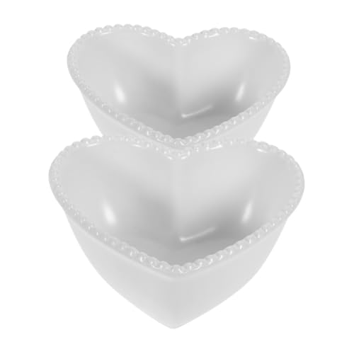 MUCKLILY Ciotola Da Forno in Ceramica a Forma Di Cuore, Ciotola Da Dessert e Insalatiera, Design Scandinavo Minimalista Per Colazione, Snack e Buffet, Set Da 2 Pezzi