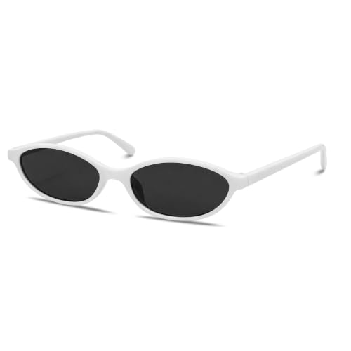Image of GUVIVI Retro Oval Sunglasses for Women 90s Cat Eye Shades UV protection | 2026 Chic Sunnies Y2K Lightweight Trendy Narrow Sun Glasses Vacation Travel Beach Outfits Must Haves