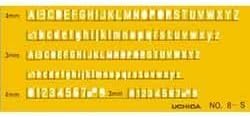 内田洋行 テンプレート No.8-S 英字数字定規 1-843-1018 00958665 3枚セット 内田洋行