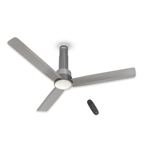 Havells 1200mm Elio Prime BLDC Ceiling Fan | Remote Controlled, High Air Delivery Fan | 5 Star Rated, Upto 60% Energy Saving, 2+1* Year Warranty | (Pack of 1, Slate Mist) Grey