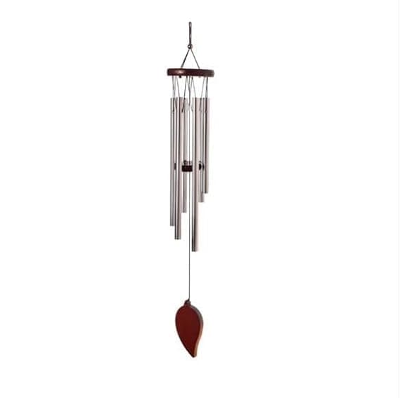 Wind Chimes for 6 Silver Metal Tubes & Hook,Deep Tone Home, & Balcony Decoration Hanging Sympathy Memorial Handcrafted Rods for Positive Vibrations & Energy Melodious Metal Wind Chimes Sound.-image-46