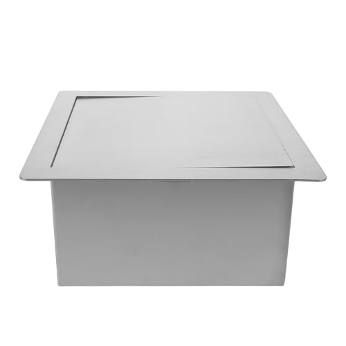 TOKIDNY Tapa Abatible Empotrada de Acero Inoxidable para Cubo de Basura de Encimera 220 MM Cuadrada Diseño Silencioso y Fácil Limpieza Adecuado para Cocina Baño y Oficina