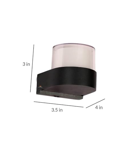 Image of blissbells Modern Cylindrical LED Wall Lamp | Matte Black Designer Wall Light for Bedroom, Living Room & Outdoor Decor