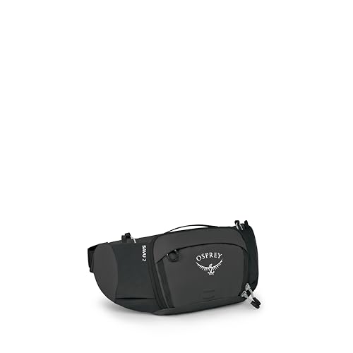 Osprey Savu 2L Biking Waist Pack for Men & Women - Mountain Bike Fanny Pack with Bottle Pockets - Hydration Bag Raven Black
