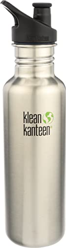 Klean Kanteen Classic Stainless Steel Single Wall Non-Insulated Water Bottle with Sport Cap...