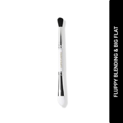 Image of Cuffs N Lashes Dual Makeup Brush | 2-in-1 Fluffy Blending Brush &Small Flat Brush 04 | Eye Shadow Application &Seamless Blending | Soft Premium Bristles | Travel Friendly Eye Makeup Tool