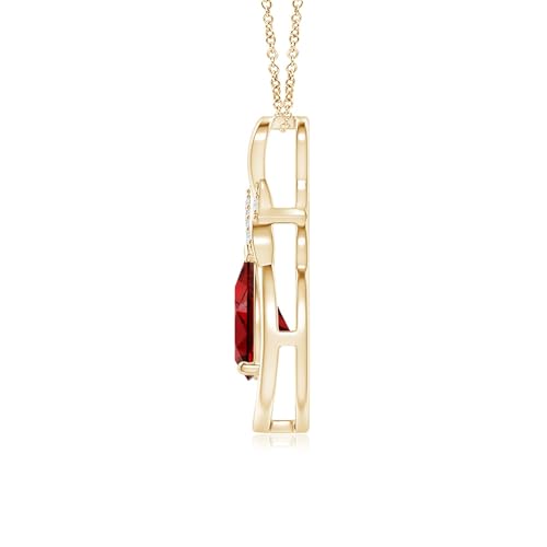 Angara Lab Grown Ruby Pendant for Women | Lab-Grown Ruby in 14K Solid Gold/Platinum | July Birthday, Anniversary, Gemstone Jewellery Gift2