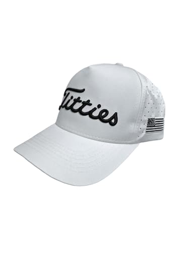 Funny Golf Hat Gifts for Men USA Funny Golf Cap with USA Flag Gift Party Birthdays Wedding Gifts One-Size Fits All (US Alpha One Size White Hat with Flag)