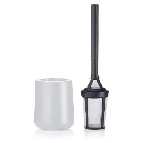 Barista & Co Brew It Stick Coffee & Tea Infuser - Plastic Reusable Coffee Strainer with Pot Holder - Black/Grey Coffee and Tea Steeper with Stainless Steel Mesh to Use a Medium to Coarse Ground Coffee Cover