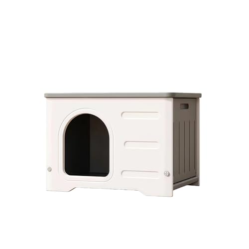 Luulife 屋外用キャットハウス ネコハウス 犬小屋室内小型犬 野良猫用シェルター 無毒・無臭 環境に優しい 防水・取り外し可能・耐候性 屋外の猫や小動物に最適 (グレー)