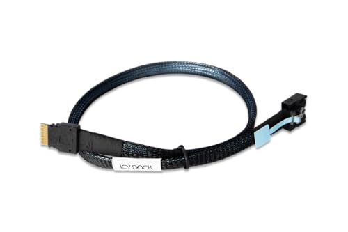 Câble MCIO 4i vers SlimSAS SFF-8654 NVMe PCIe 4.0 liaison stockage interne 50cm