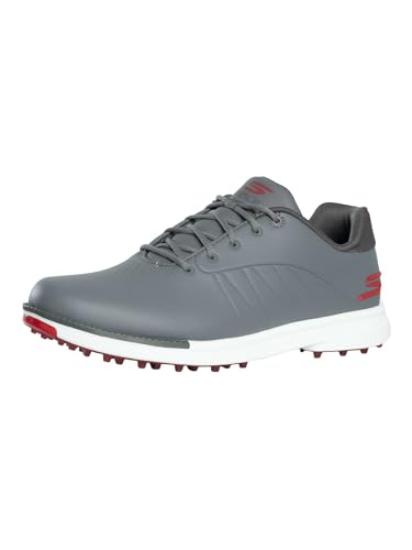 Skechers Tempo Spikeless Waterproof Lightweight Golf Shoe Gray/Red