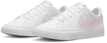 Nike Girls Court Legacy Sneaker White/Pink Size 4 | Image 5