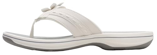 Clarks Clarks Women's Breeze Opal Cloudsteppers Flip-Flop, White Synthetic, 9