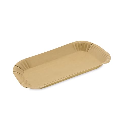 SWS 100 Bio Pappschale 15x23cm, braun, fettdicht, ideal für Imbiss & Street Food
