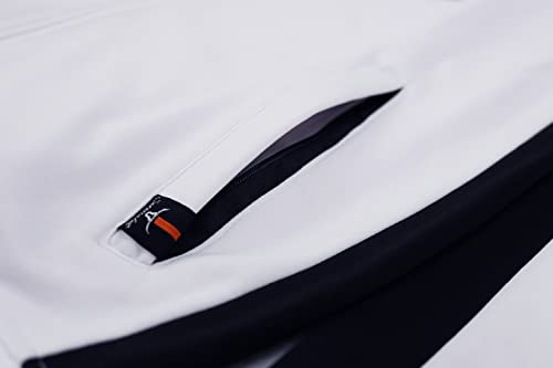 Screenshot-S51707 Mens Hip Hop Premium Slim Fit Winter Fleece Lined Track Jacket - Modern Athletic Workout Sport Fitness Tops With Side Taping-White/Black-Medium #TOP4
