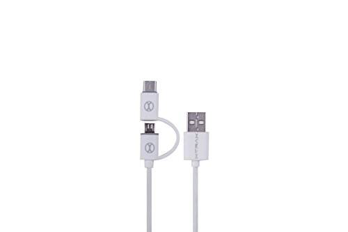 Xtrax Cabo 2 x 1 Micro USB com Adaptador, 801905, Branco