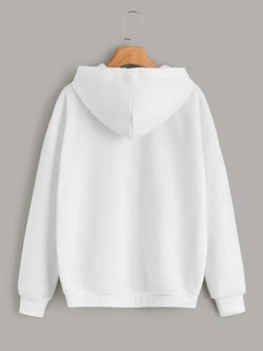 Image of Rabboni Women's Solid Zip-Up Hoodie Jacket | Full Sleeve Hooded Sweatshirt with Kangaroo Pockets | Casual Winter Wear Hoodie for Women