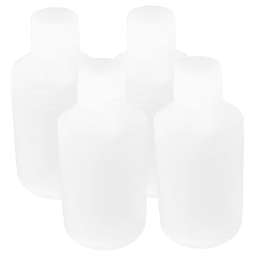 ERINGOGO 4Pcs Impact Resistant Plastic Round Bottles for Liquid Storage Multi Use Sealing Jars for Household Industrial Artistic Applications Reliable Small Mouthed Containers