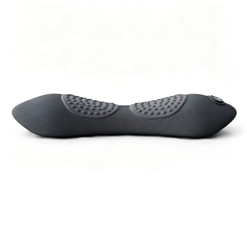 Back Restore Waist Support Device Electric Lumbar Relief Pad with Vibration & Heat Back Comfort Cushion for Daily Relaxation Home Office Use (Black)