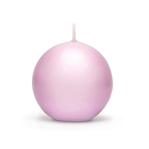 6 PEZZI Candele Candela ROSA tonda sferica diametro 6 cm