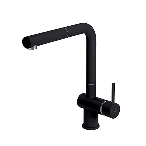 Rubinetto Cucina Monocomando Grigio Con Doccetta Estraibile - Miscelatore Linea Harmony, Colore Grigio