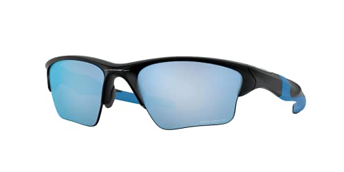 Oakley Half Jacket 915467 62mm Matte Black/Prizm Deep Water Polarized Rectangular Sunglasses for Men+ Bundle Accessory Leash Kit, Microfiber Pouch
