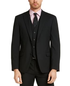 Alfani Men's Slim Fit Stretch Solid Suit Jacket Black Size 40
