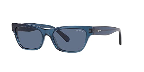 Vogue Eyewear Woman Sunglasses Transparent Dark Blue Frame, Dark Blue Lenses, 53MM2