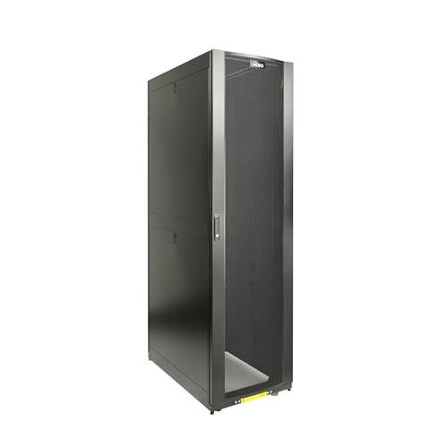 Tecmojo 48U Server Rack Cabinet - PRE-Assembled 24inch Width 48inch Depth IT Network Equipment Cabinet Rack Enclosure with Casters - 3000lbs Weight Capacity(06Black)
