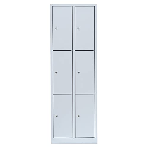 Lüllmann Schließfachschrank 6 Fächer grau 180x60x50cm