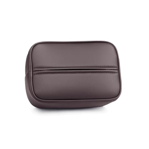 Caja de Pañuelos Soporte de papel Caja pañuelos coche Dispensador rectangular cuero PVC Fundas para Porta Pañuelos(Brown)