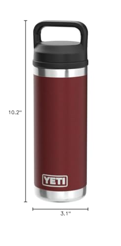 Image of YETI Rambler 18 oz Bottle, Leakproof, Vacuum Insulated, Stainless Steel with Chug Cap, Harvest Red