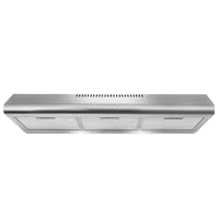 COSMO COS-5MU36 36 in. Delta Collection Ducted Under Cabinet Range Hood, Button Controls, Reusable Filters, LED Lights, Stainless Steel