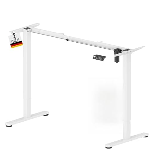 Albatros UP30, Estructura de Escritorio Ajustable en Altura, eléctrica para Oficina en casa, Estructura de Mesa Estable, Trabajar de pie y Sentado, Blanco