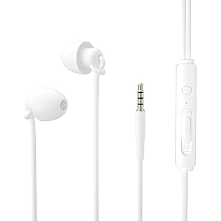 Zhongym 3.5 MM cuffie per dormire con jack per cuffie, silicone morbido,  cuffie in-ear, cuffie insonorizzate con microfono e controllo del volume,  adatte al sonno laterale durante la notte (bianco) : Amazon.it: