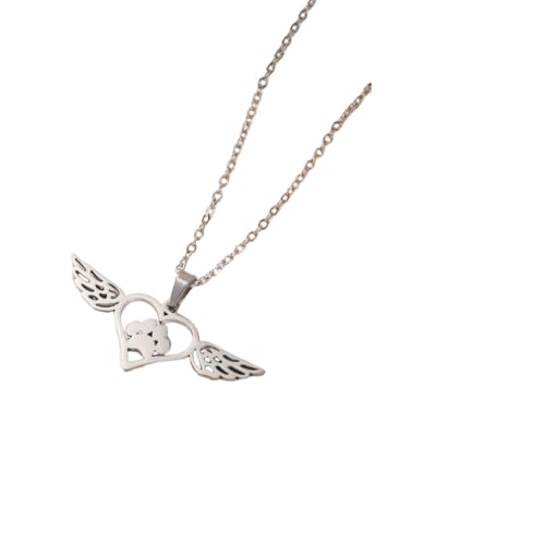 Collier patte de chien ailes de cœur à porter au quotidien pour femme