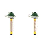GNURBDILFO 2X Termometro per Piscina di Termometro per Piscina Galleggiante Termometro per Vasca da Bagno per Esterni All'Aperto Stagno Verde Tartaruga