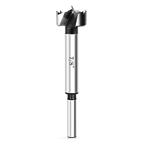 BAIDETS 7/8 Inch Forstner Bit, Forstner Drill Bit 7/8 Inch for Wood Hand Tools by Round Shank