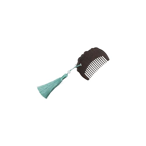 Peine de madera tallado a mano para mujeres natural miniatura 2