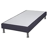 90_x_190_cm EBAC Literie Sommier tapissier + Pieds SR15 Volcan 90x190 Lattes Bois Massif - H.15 cm
