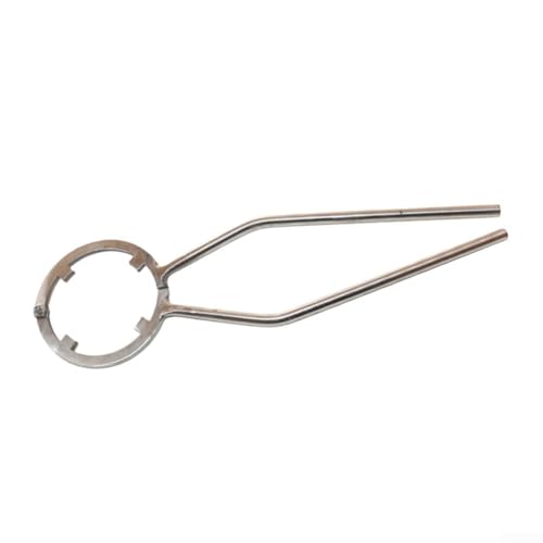 Llave de apertura de tapa de acero de 32 x 9,2 cm para tambores de cubo de agua de 20 L y 25 L, a prueba de óxido y herramienta de apriete de cubierta, compatible con Stan(plata)