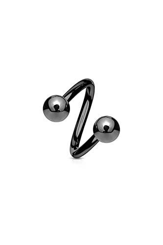 Siyah Spiral Model, İki Ucu Toplu Piercing
